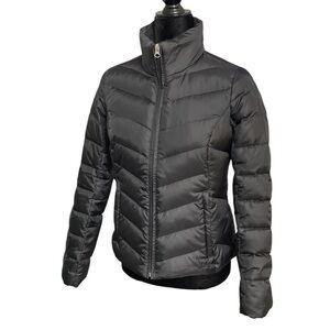 Eddie Bauer 550 Fill Power Black Goose Down Quilted Coat Women's XSP